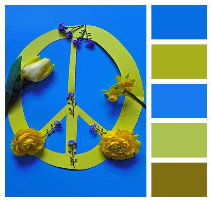 Peace Symbol Peace Ukraine National Colors Image